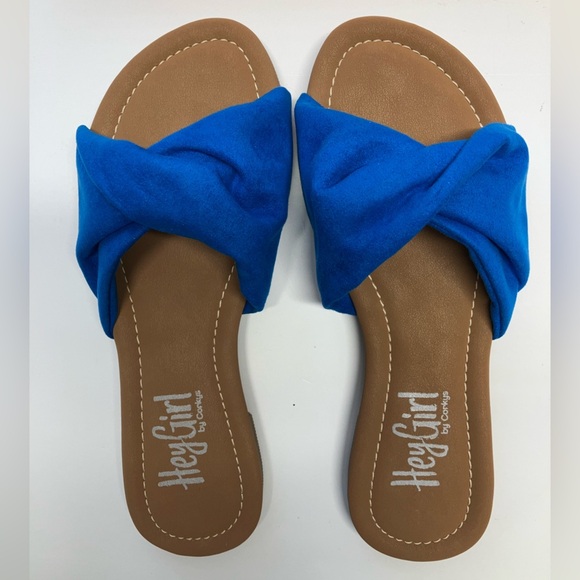 Hey Girl by Corkys Lemonade Sandal Blue Women’s Slip On Sandals, Size 7, NWT - Picture 4 of 5